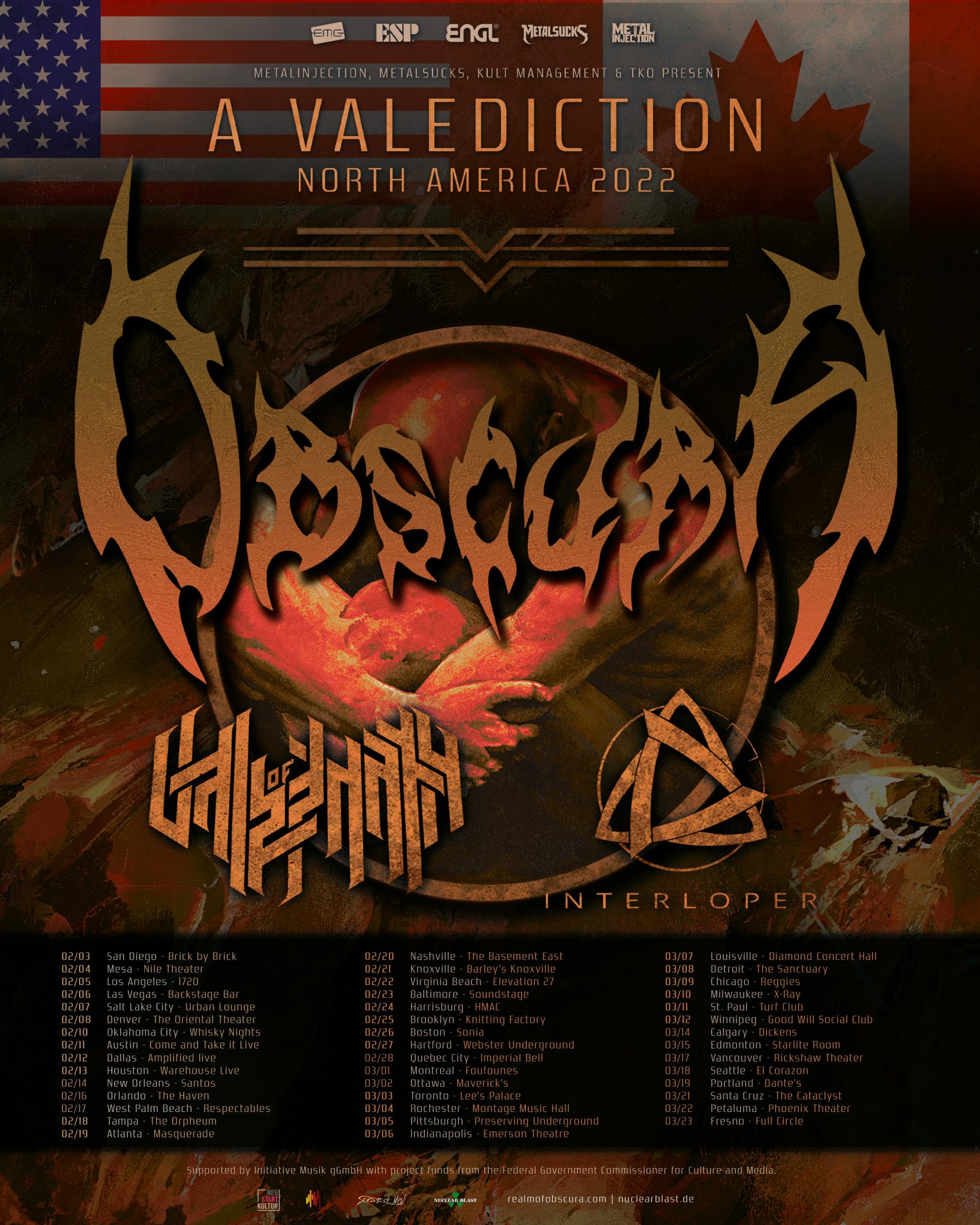 OBSCURA North America Tour Update OBSCURA